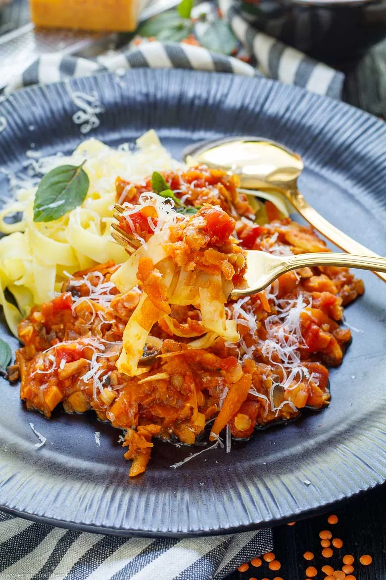 Linsenbolognese – rote Linsen-Bolognese