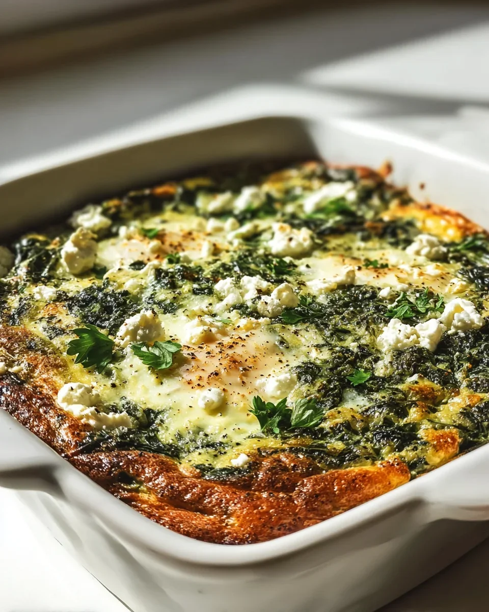 Low Carb Spinat Auflauf mit Feta und Ei – Lecker und gesund!