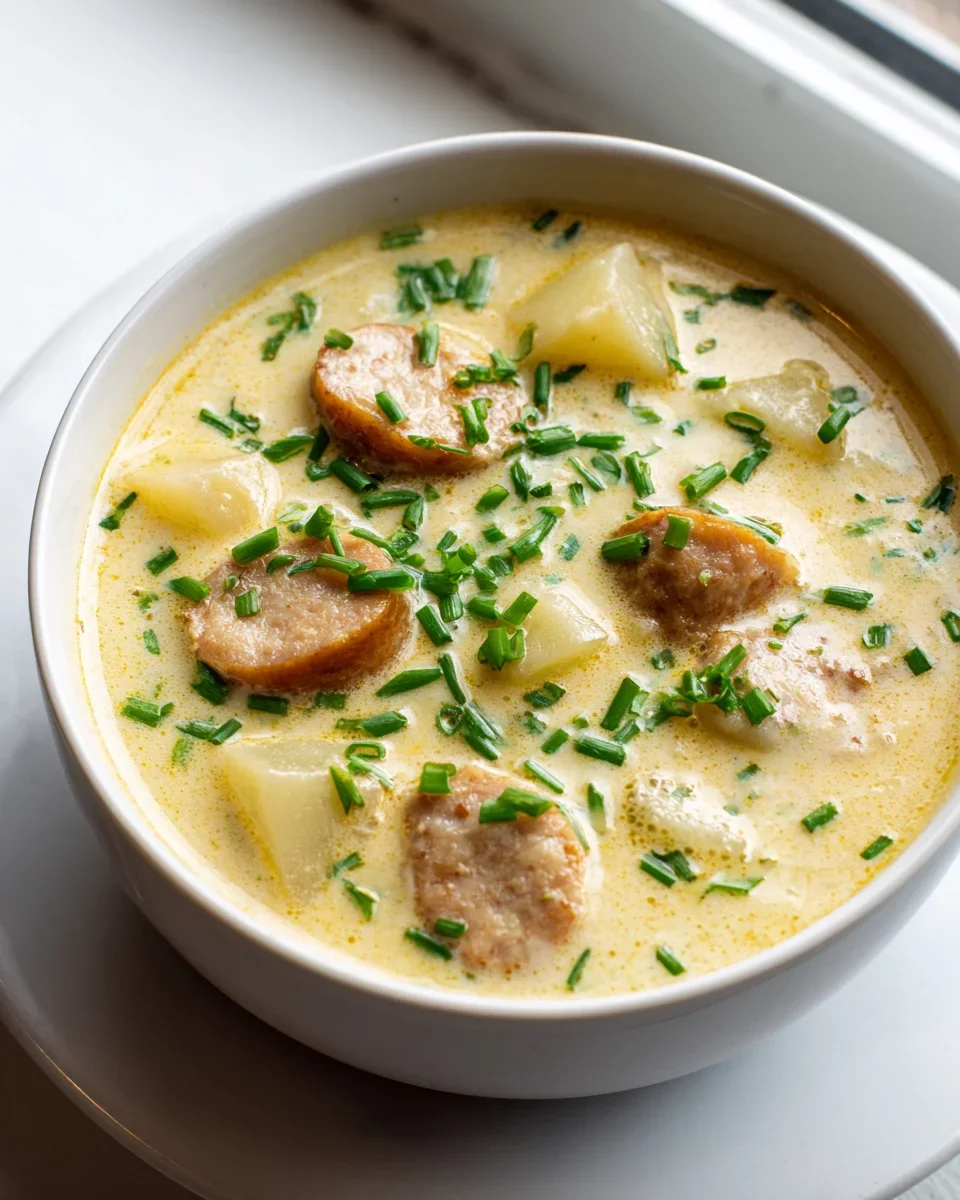 Mini Portionen Kartoffelsuppe mit Würstchen für Meal Prep