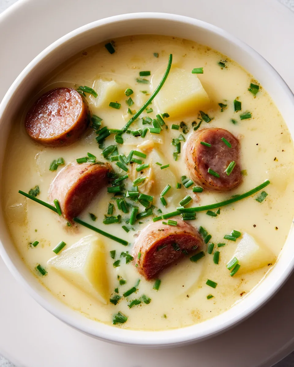 Mini Portionen Kartoffelsuppe mit Würstchen für Meal Prep