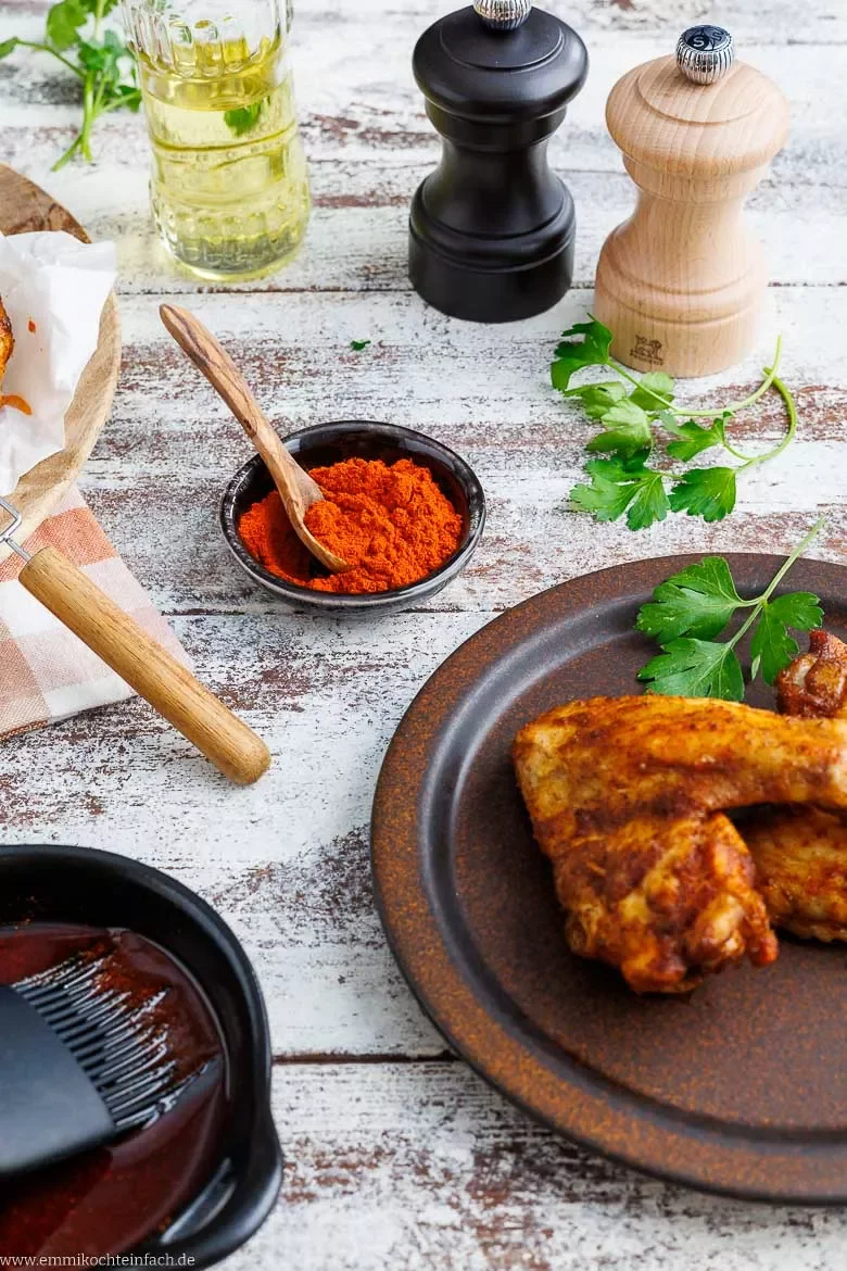 Nur wenige Zutaten für die Chicken Wings Marinade.