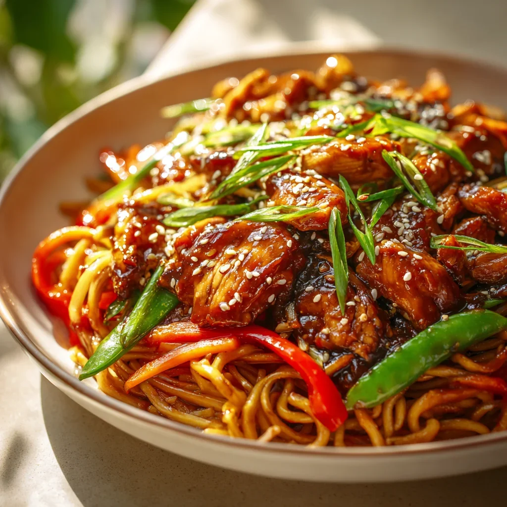One Pot Hähnchen Teriyaki Nudeln mit Gemüse – Schnell & Köstlich!
