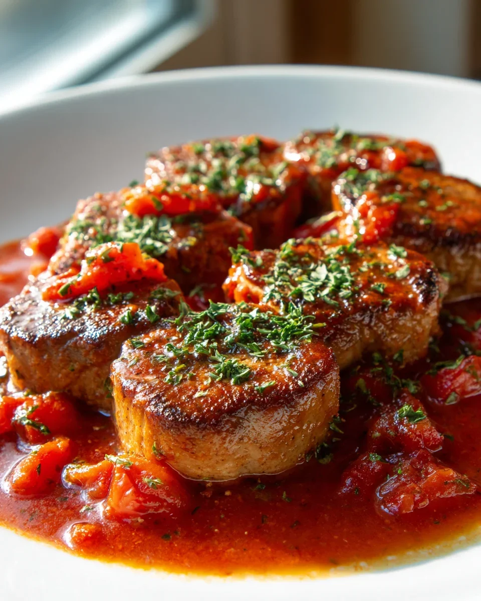 Protein Medaillons in Tomaten Kräuter Soße: Einfach köstlich!