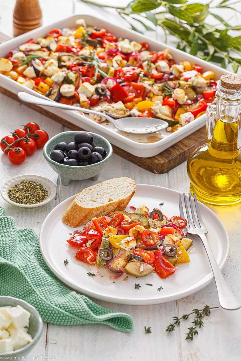 Röstgemüse mit Feta-Käse vom Backblech