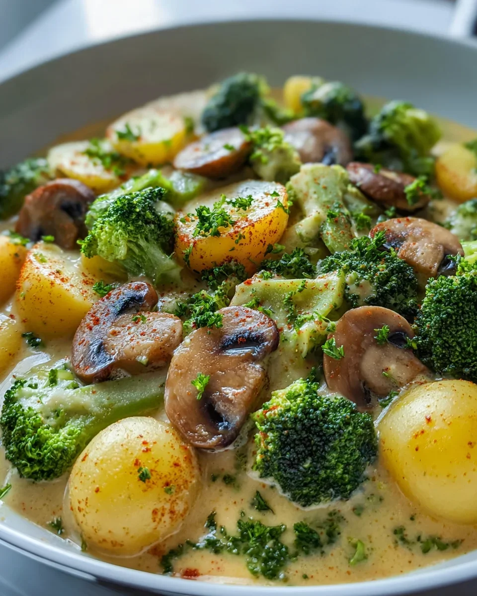 Rezept: Brokkoli Kartoffel Pfanne mit Pilzen – Einfach & Lecker