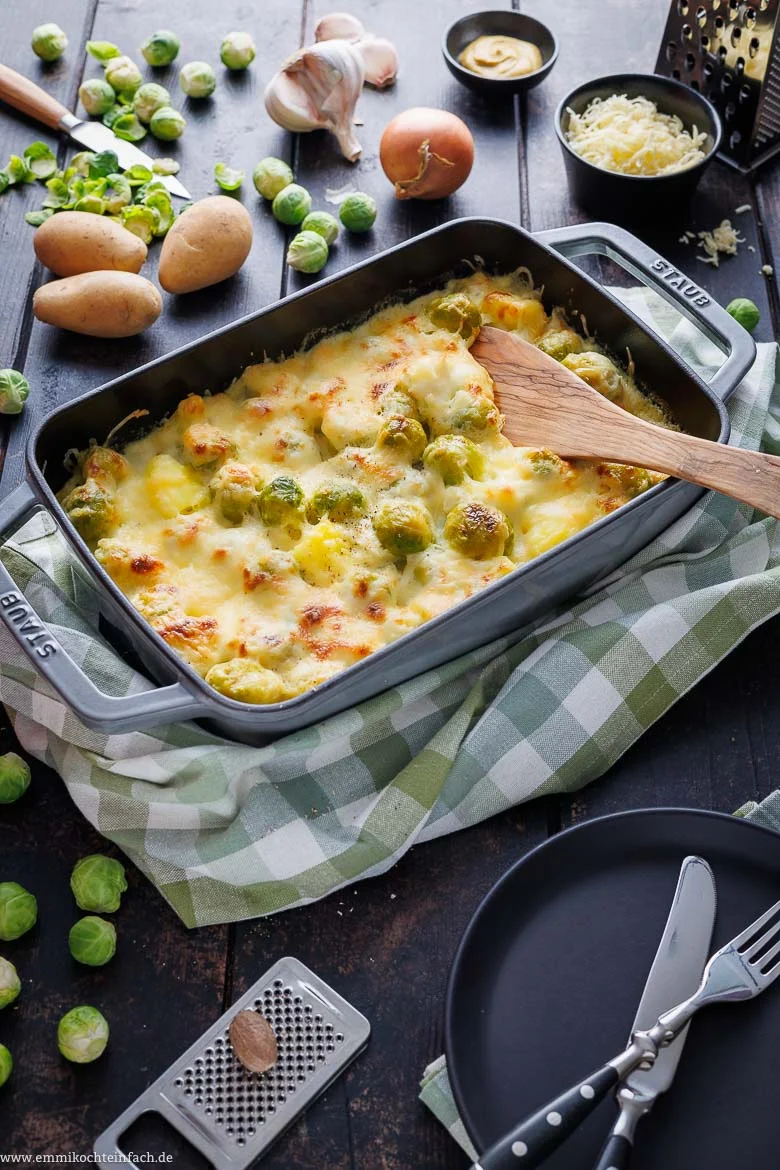 Rosenkohlauflauf mit Kartoffeln