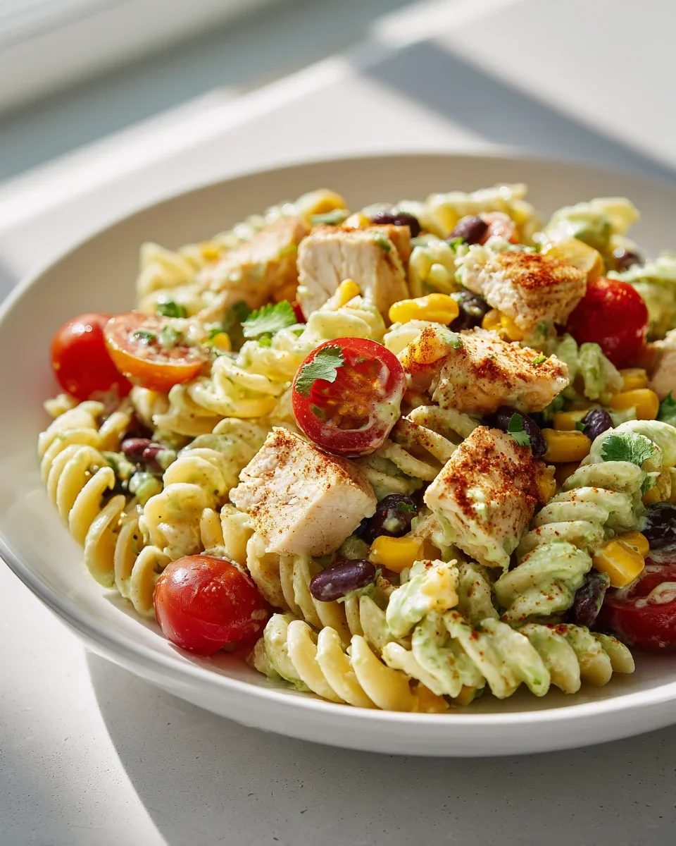 Südwest Hähnchen Avocado Pasta Salat Rezept – Schnell & Lecker!