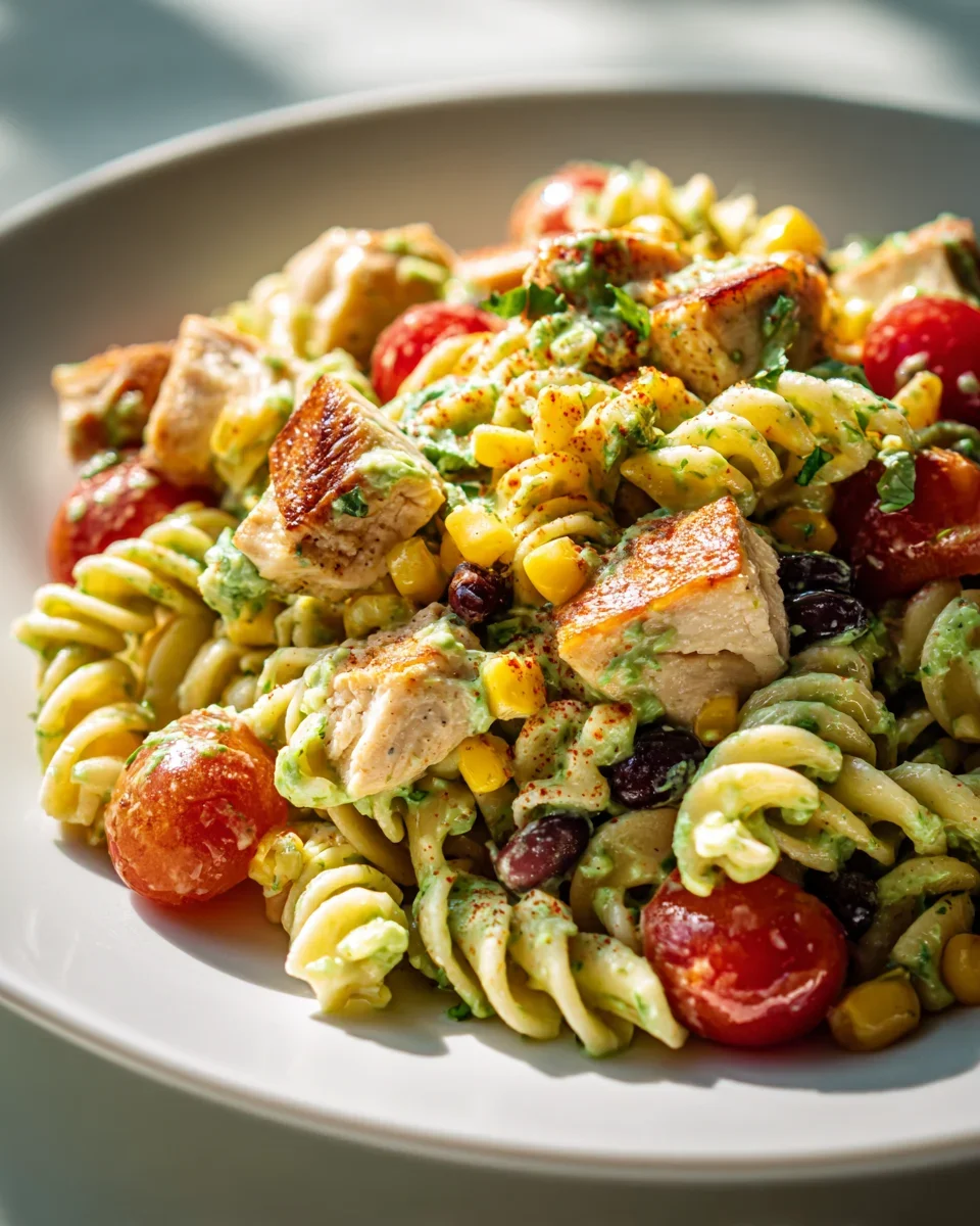 Südwest Hähnchen Avocado Pasta Salat Rezept – Schnell & Lecker!