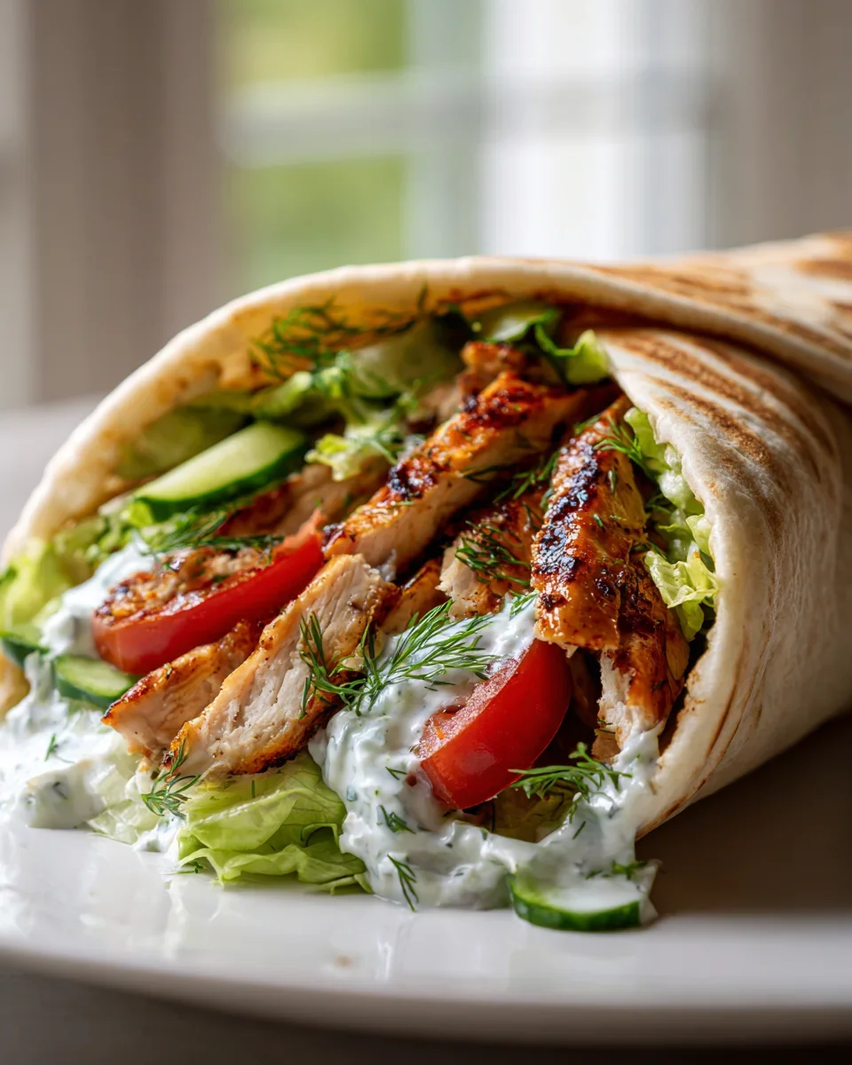 Saftige mediterrane Hähnchen-Pita-Wraps vom Grill!