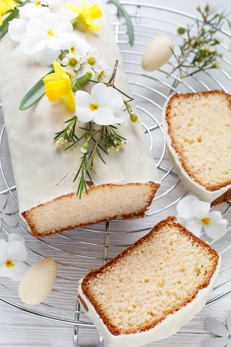 Sahne Rührkuchen mit weißer Schokolade