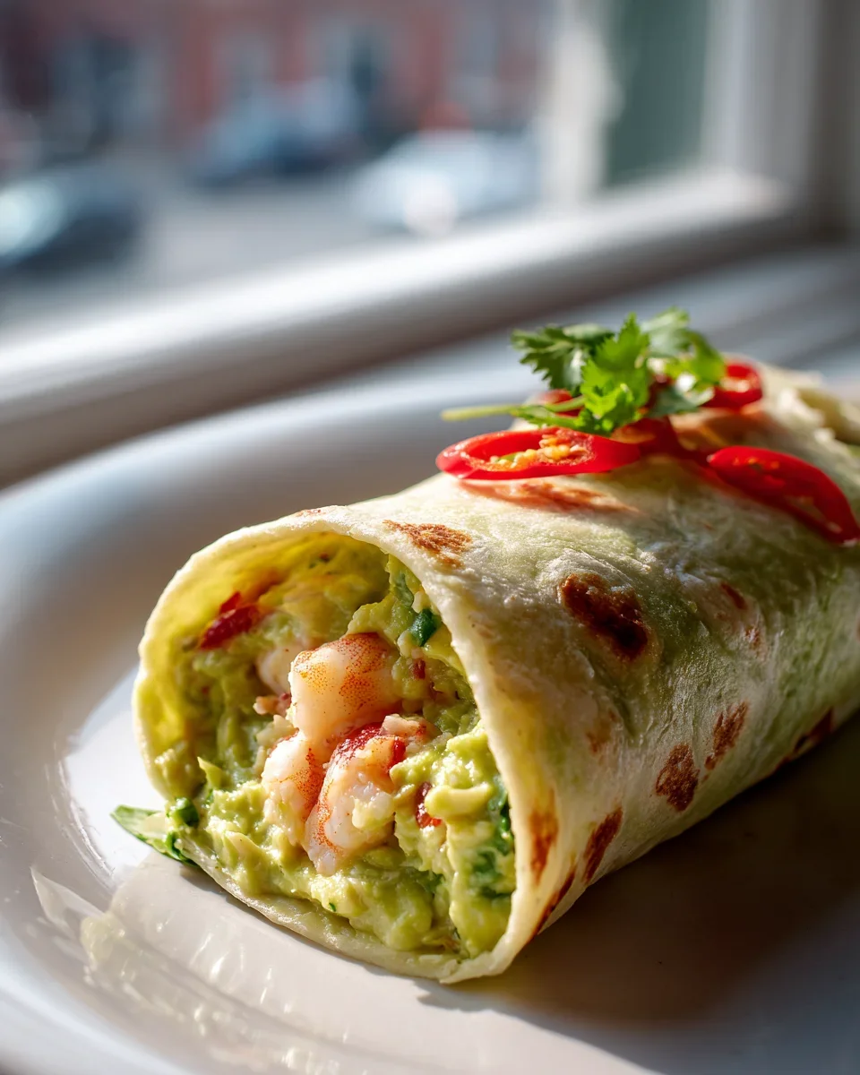Scharfe Avocado Wraps mit Garnelen und Chili genießen!
