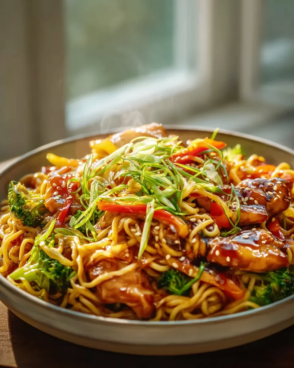 Schnelle aromatische Teriyaki-Hähnchen-Nudeln genießen!