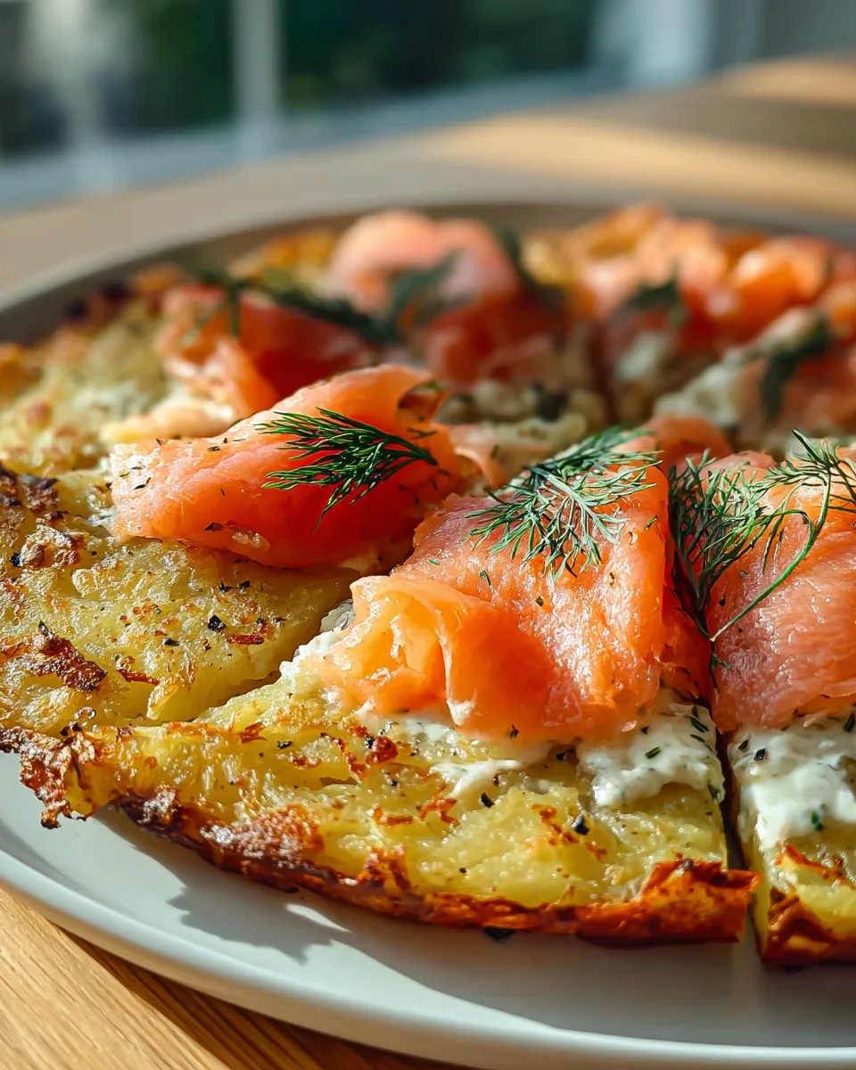 Schnelle cremige Kartoffelpizza mit unwiderstehlichem Rauchlachs