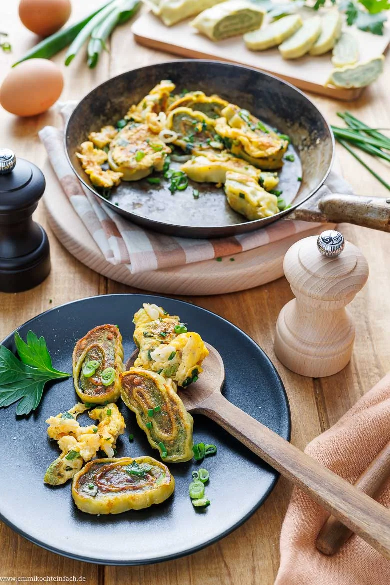 Schnelle Maultaschen Pfanne mit Ei