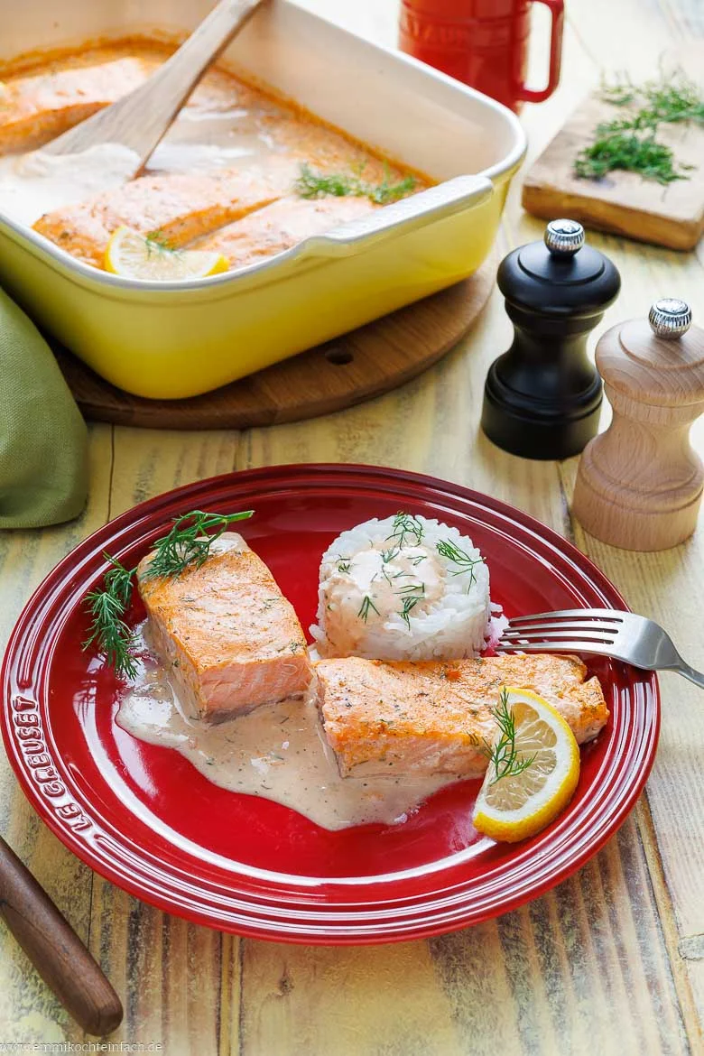 Schnelles Lachs-Sahne-Gratin