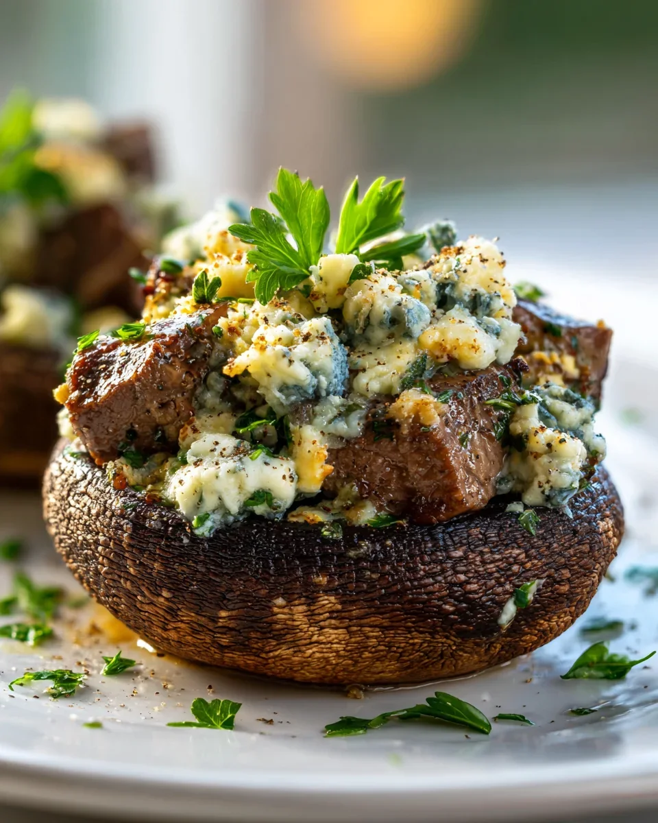 Steak & Blauschimmelkäse Portobello – Herzhaft Genießen!