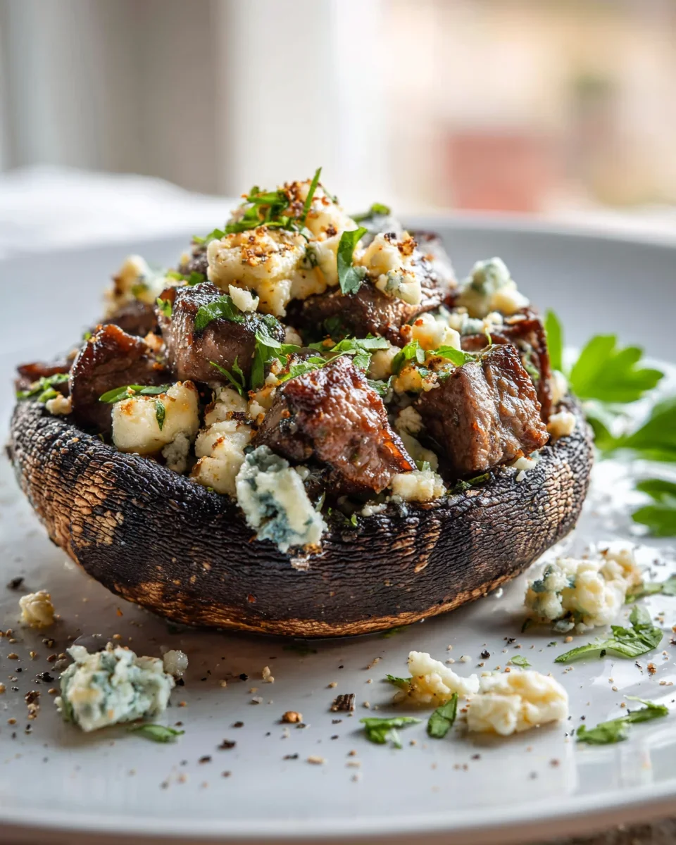 Steak & Blauschimmelkäse Portobello – Herzhaft Genießen!