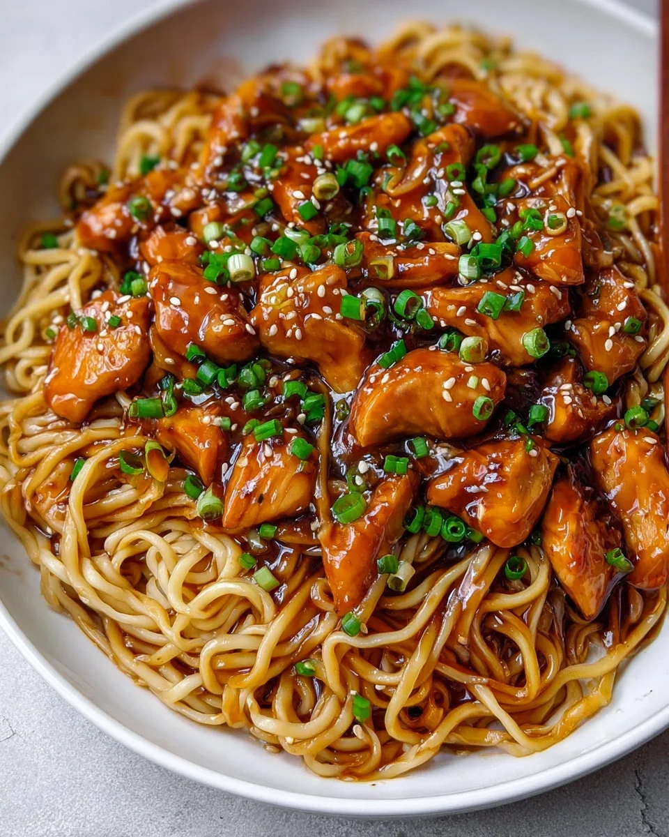 Sticky Garlic Chicken Noodles: Einfache, leckere Rezeptidee!