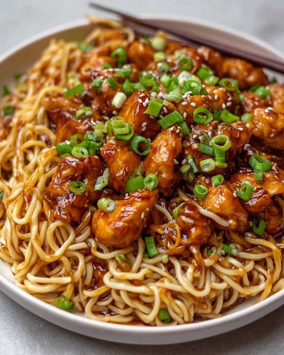 Sticky Garlic Chicken Noodles: Einfache, leckere Rezeptidee!
