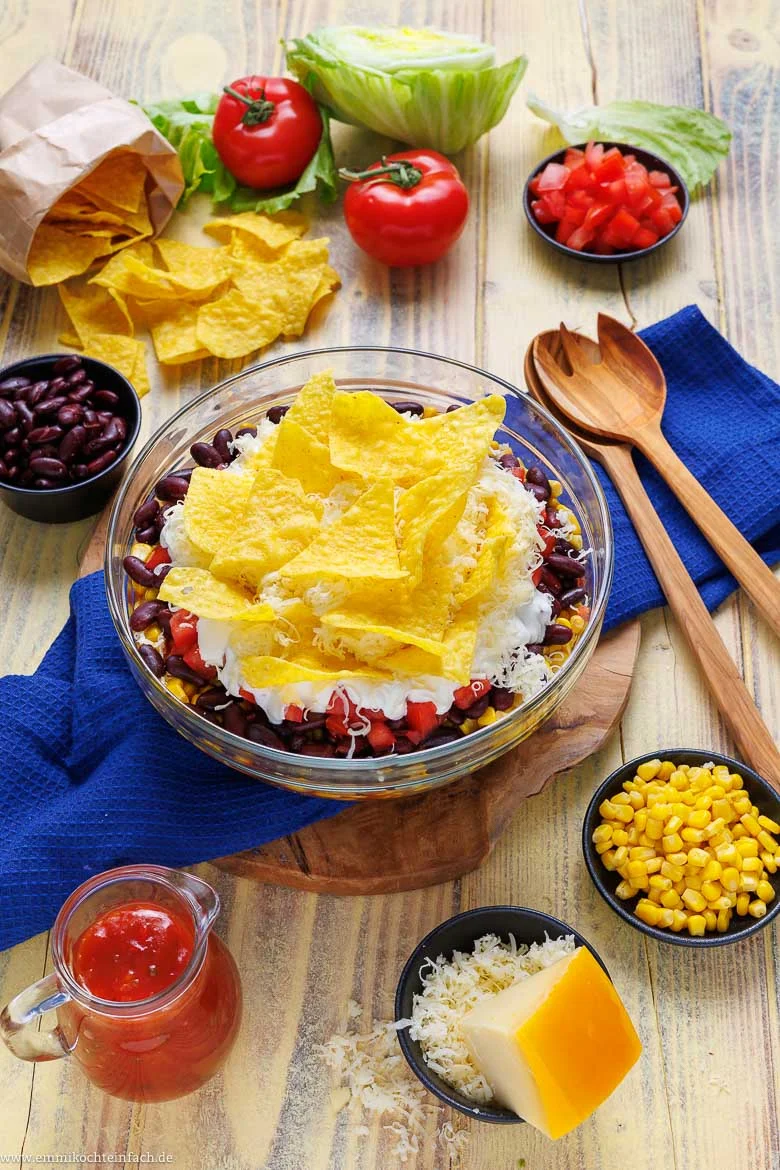 Taco Salat Rezept - mexikanischer Schichtsalat