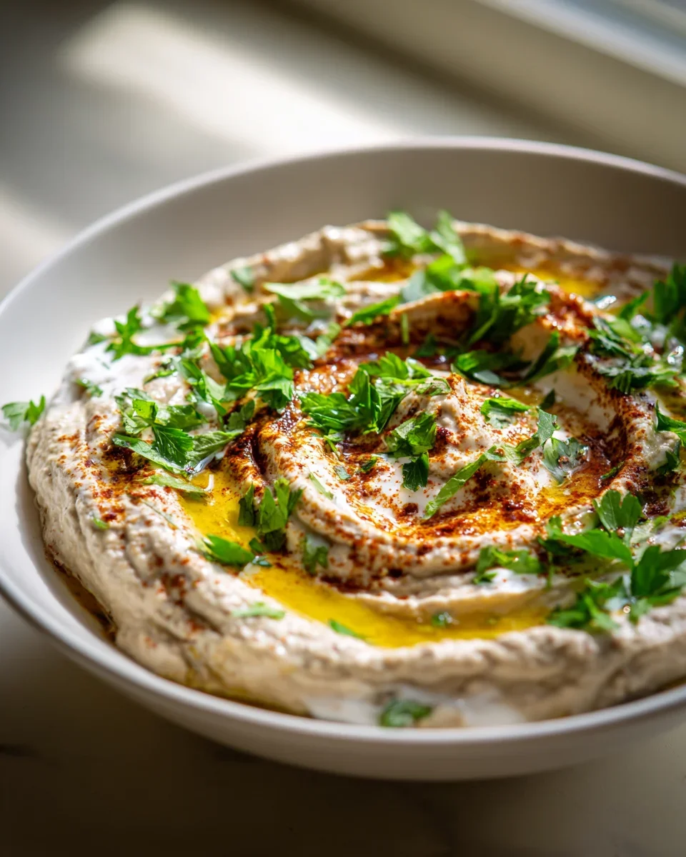 The user wants a SEO title for a recipe: 'Smoky Persian Eggplant Garlic Yogurt Dip'.