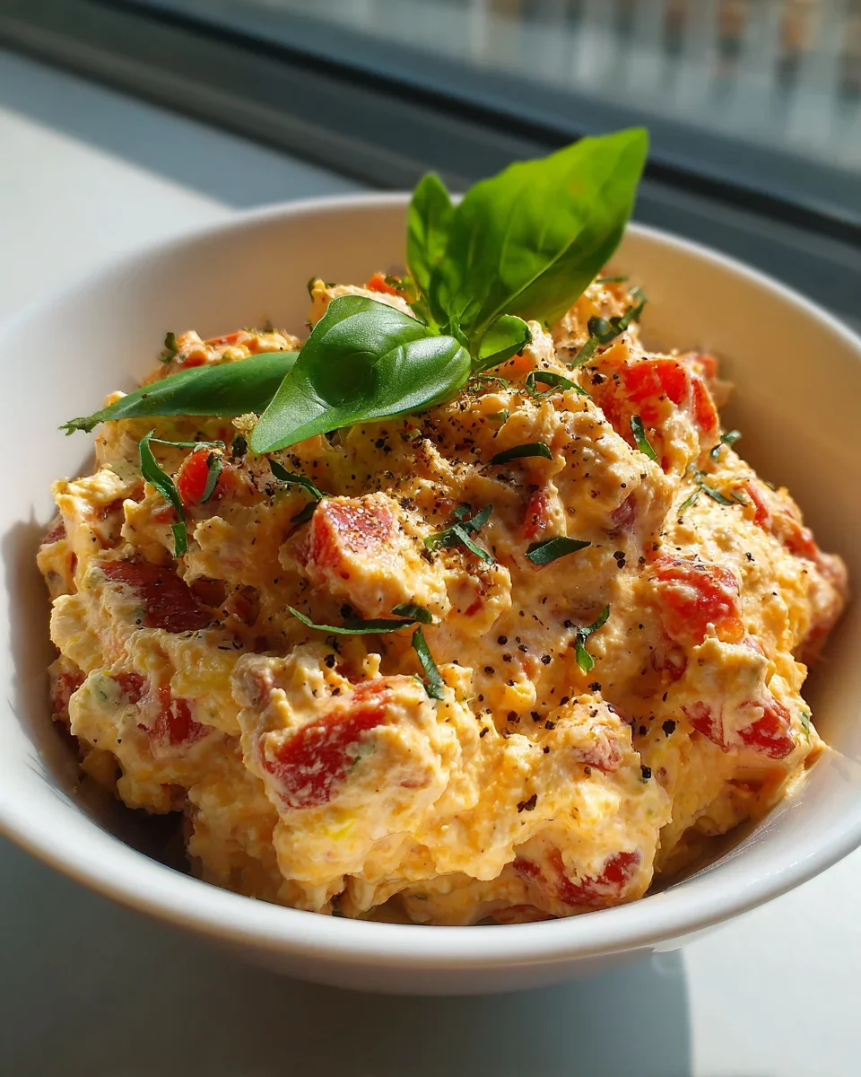 Tomaten Frischkäse Dip mit Basilikum – Schnell, Cremig, Lecker!