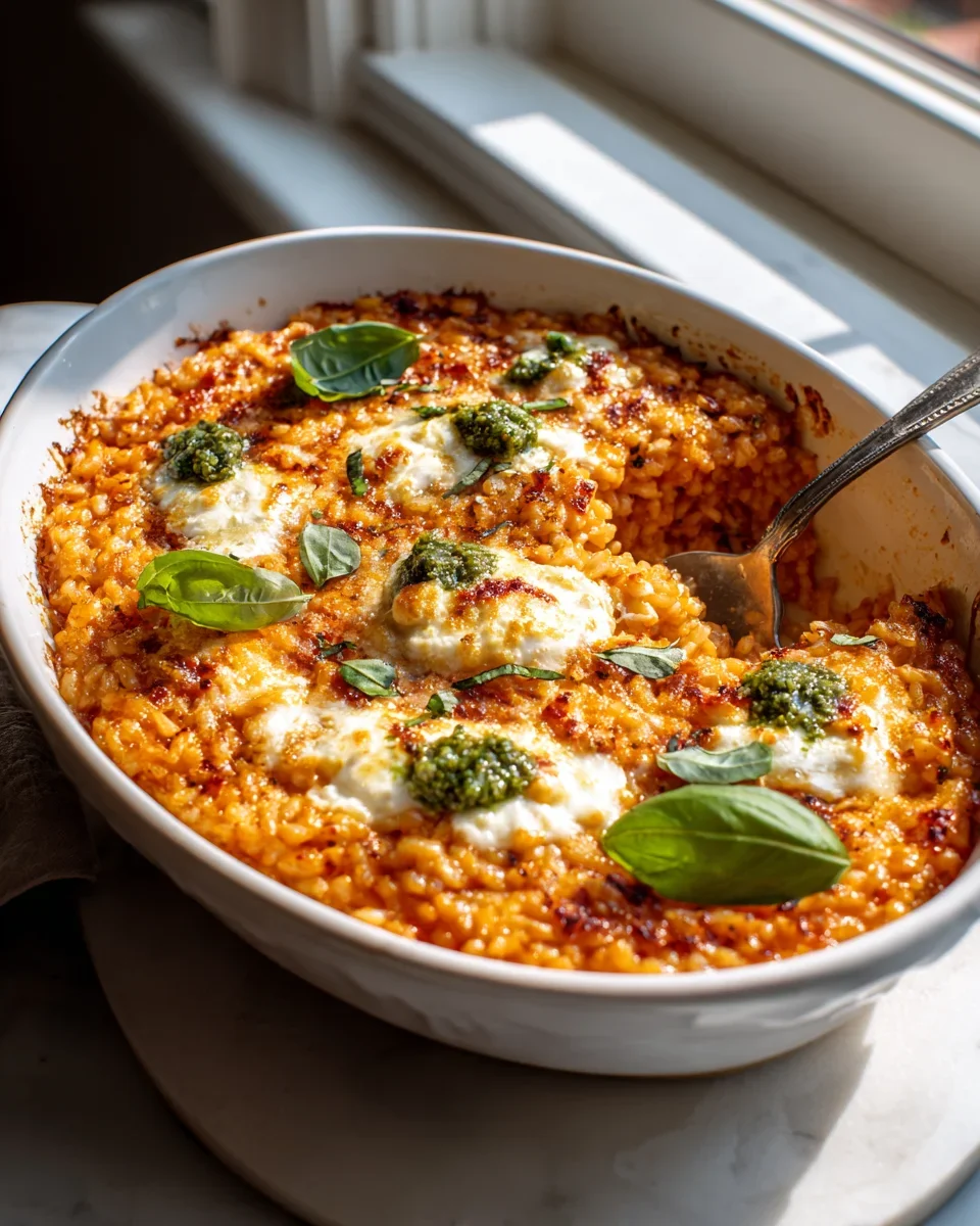 Tomaten Pesto Risotto Bake: Einfach, cremig & unwiderstehlich!