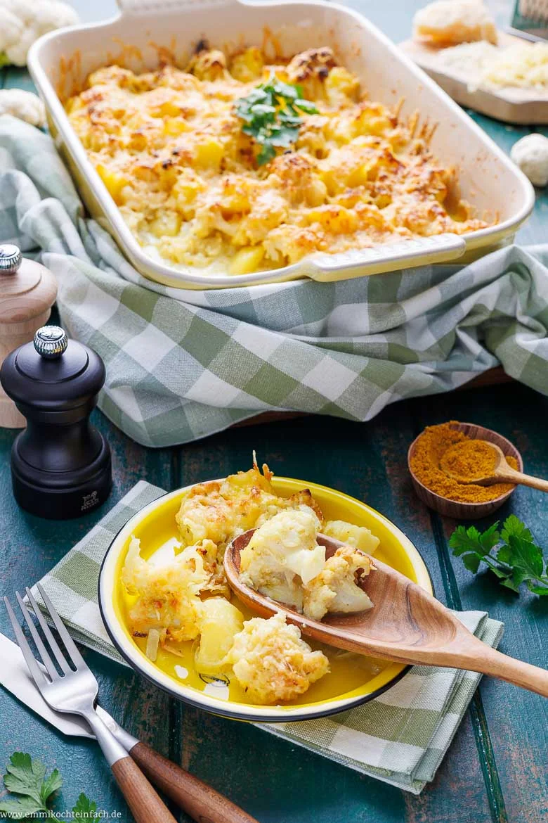 Vegetarischer Blumenkohlauflauf mit Kartoffeln
