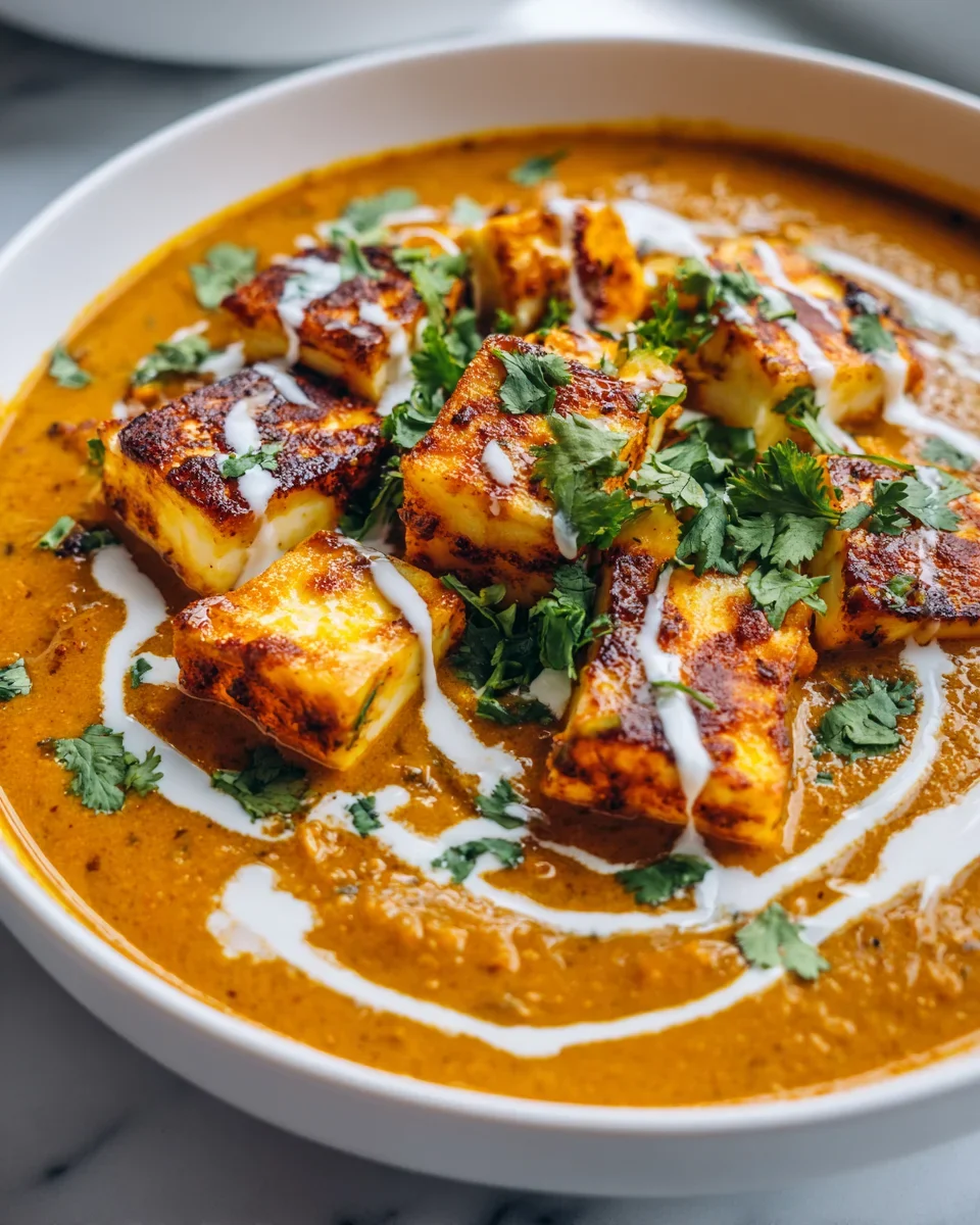Zartes Halloumi-Makhani mit Cashewcreme