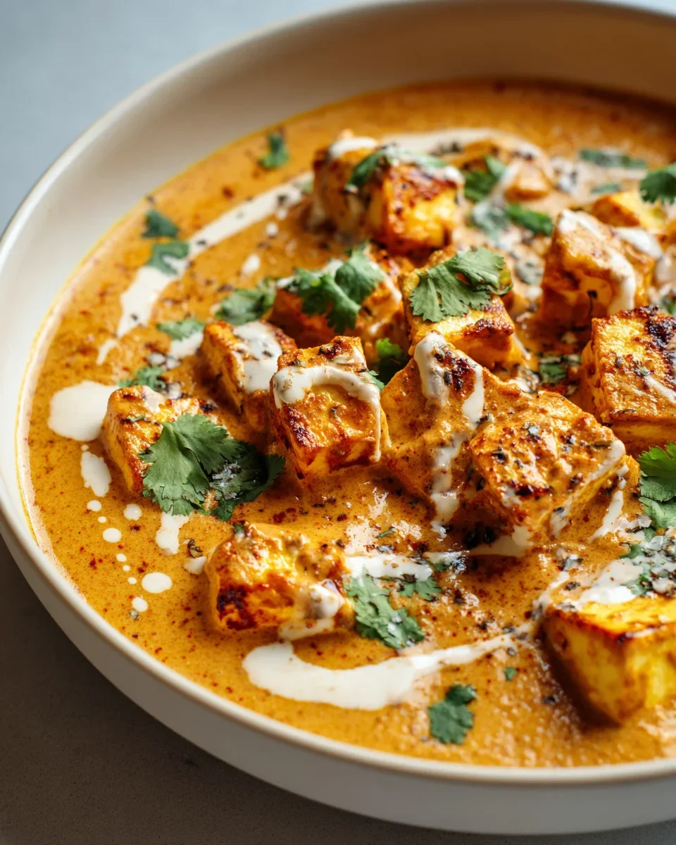 Zartes Halloumi-Makhani mit Cashewcreme
