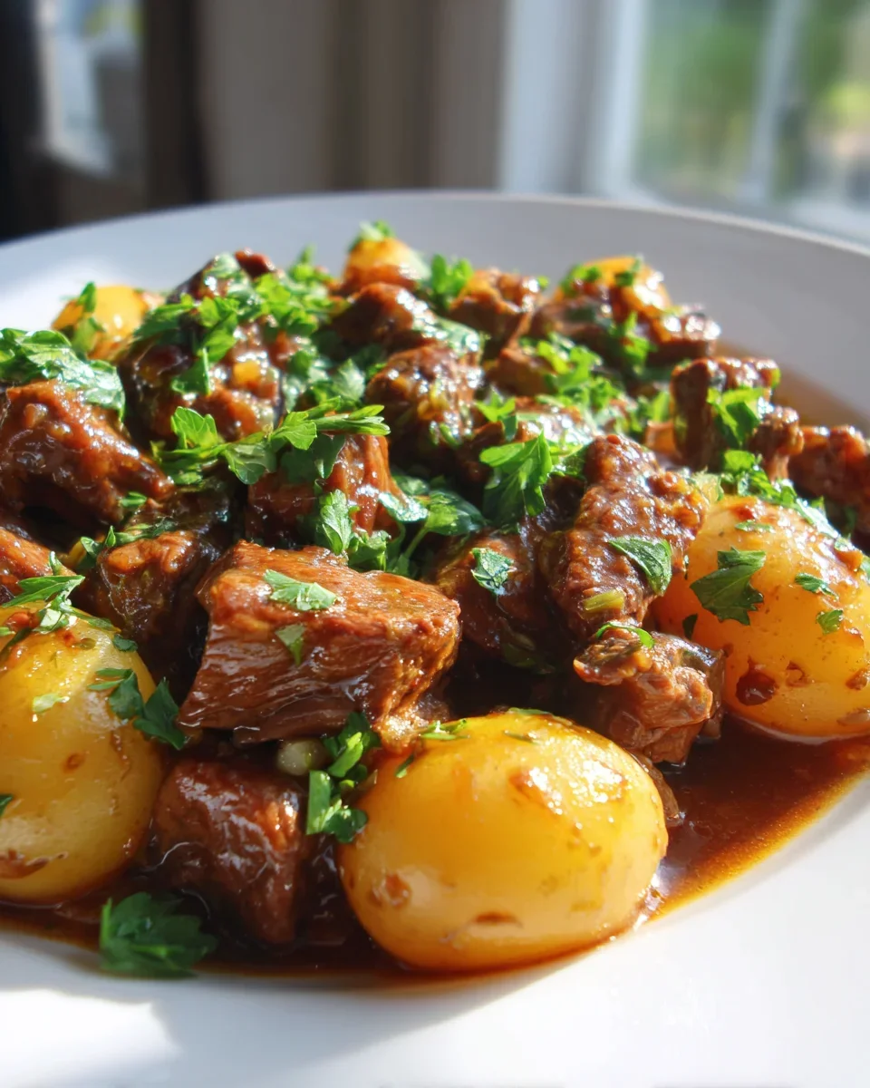 Zartes Slow Cooker Rindfleisch mit Knoblauchbutter & Kartoffeln