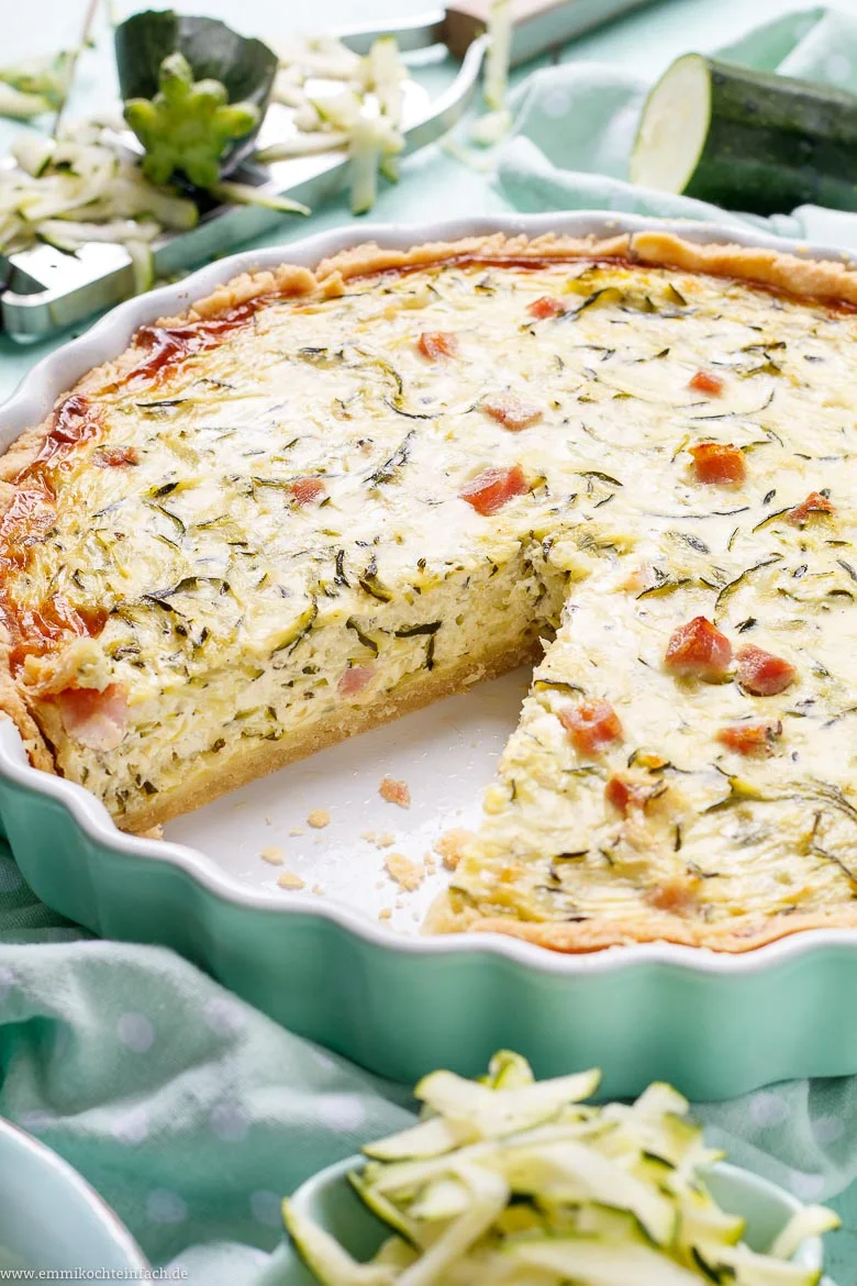 Zucchini Quiche mit Schinken - www.emmikochteinfach.de