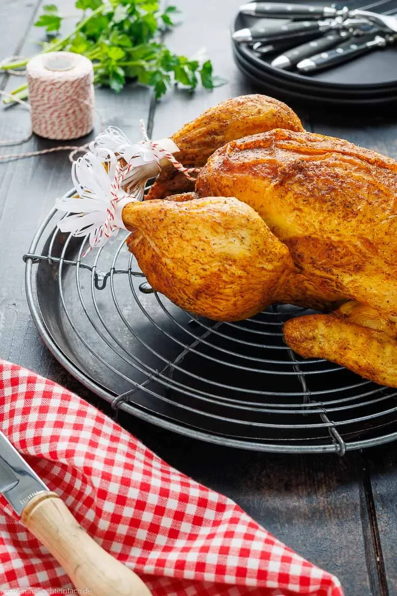 Zutaten für Brathähnchen aus dem Backofen
