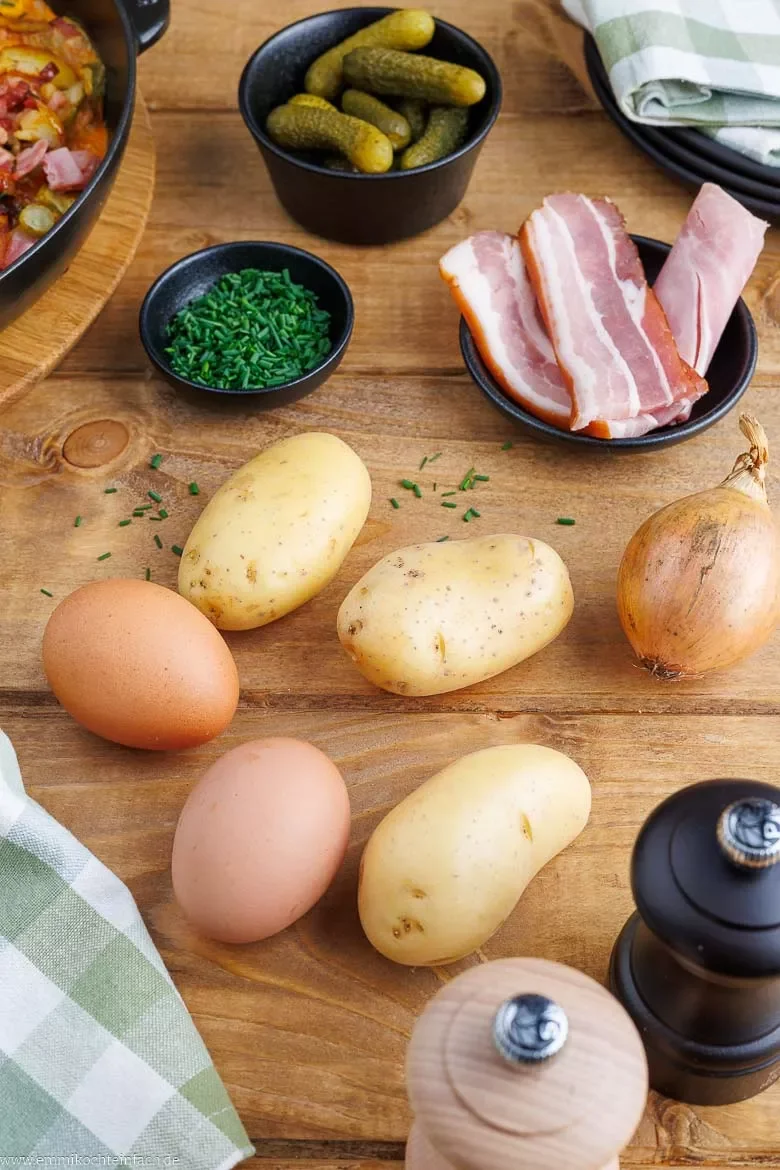 Zutaten für das herzhafte, deftige Frühstück