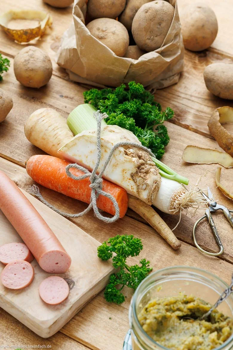 Zutaten für die Kartoffelsuppe