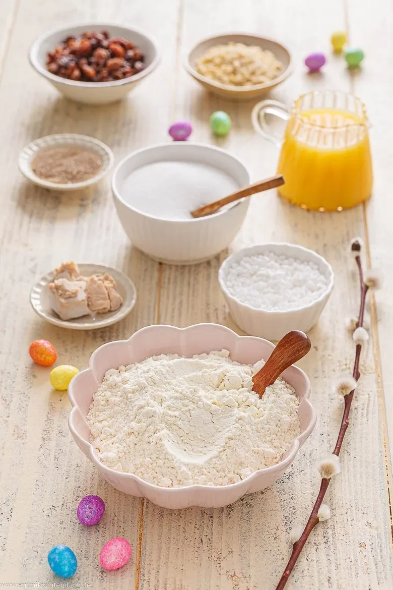 Zutaten für fluffiges Osterbrot