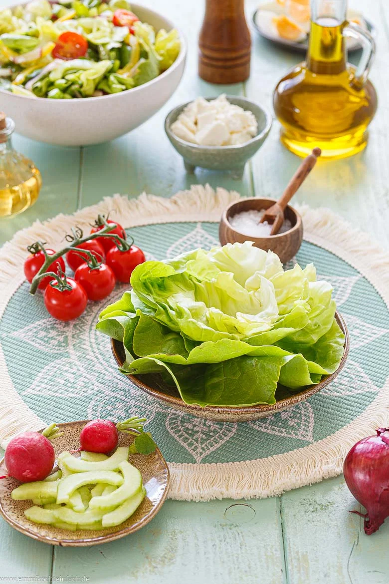 Zutaten für gemischten Salat
