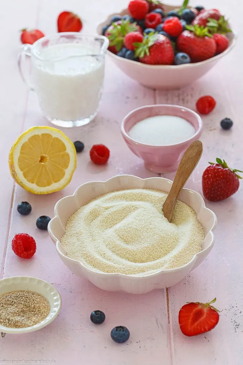 Zutaten für Grießpudding