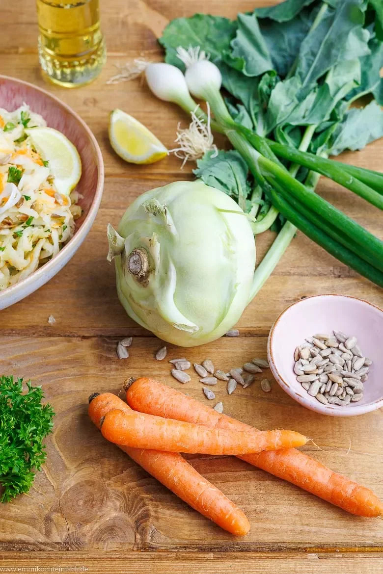 Zutaten für Kohlrabisalat