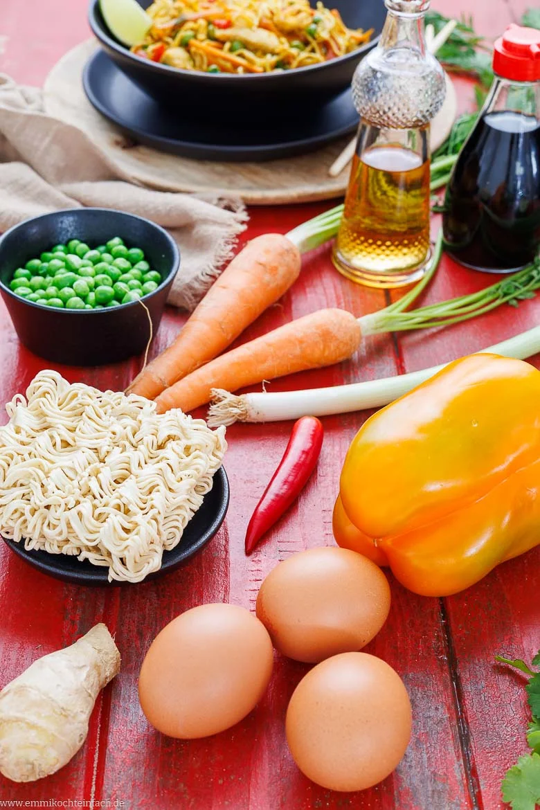 Zutaten für mein Bami Goreng