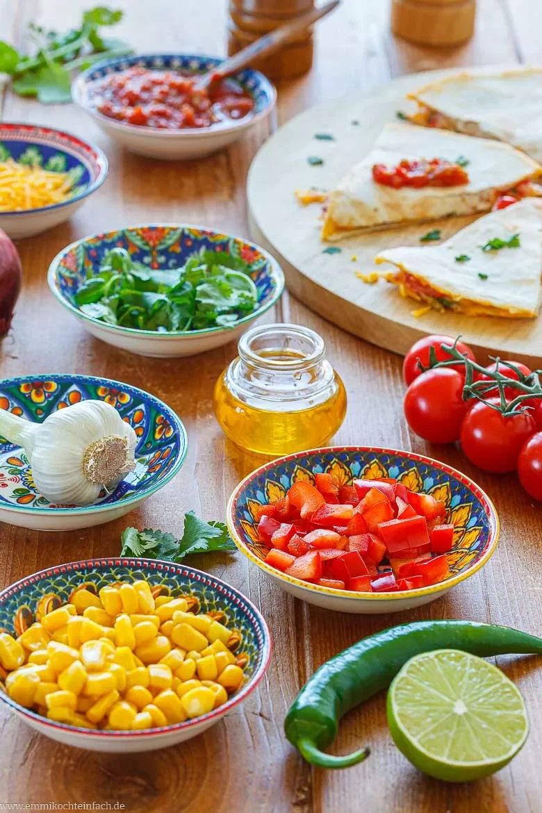 Zutaten für Quesadillas