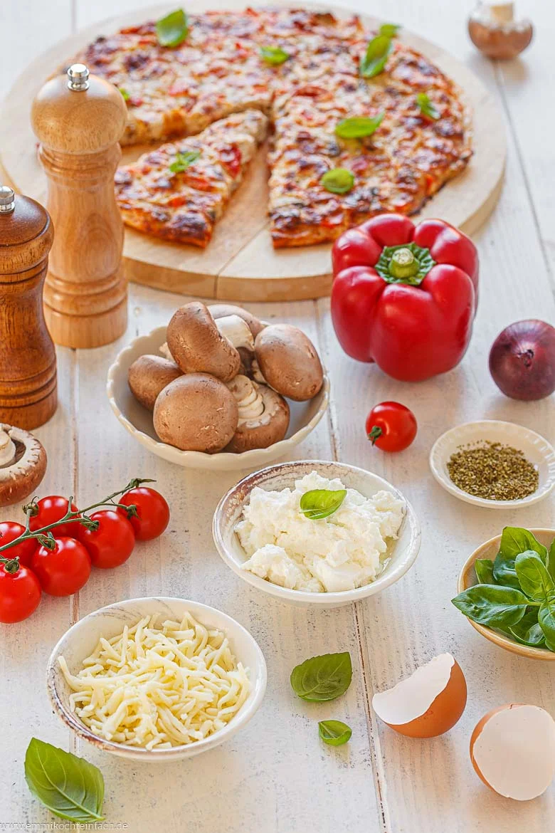Zutaten für Schüttelpizza