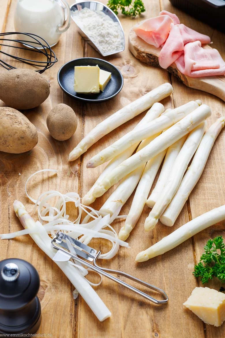 Zutaten für Spargelauflauf